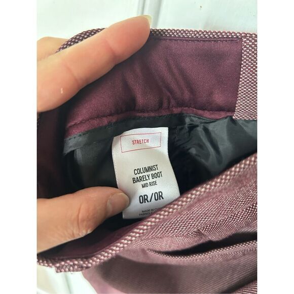 Express red burgundy dress pants size 0R stretch columnist barley boot mid rise - Picture 5 of 5